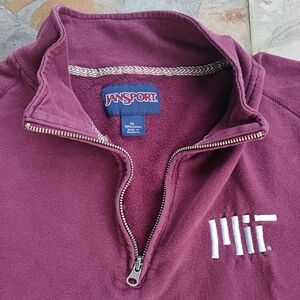 JanSport MIT Collegiate Quarter-Zip Sweater Maroon XL